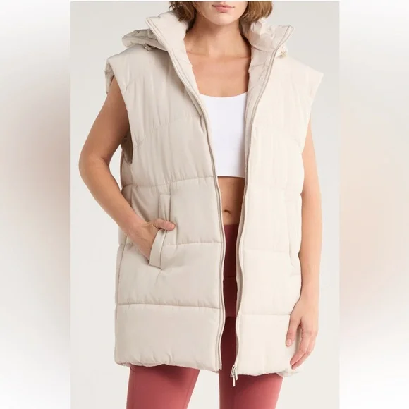 Z by Zella hooded long quilted vest - NWT - Picture 1 of 4
